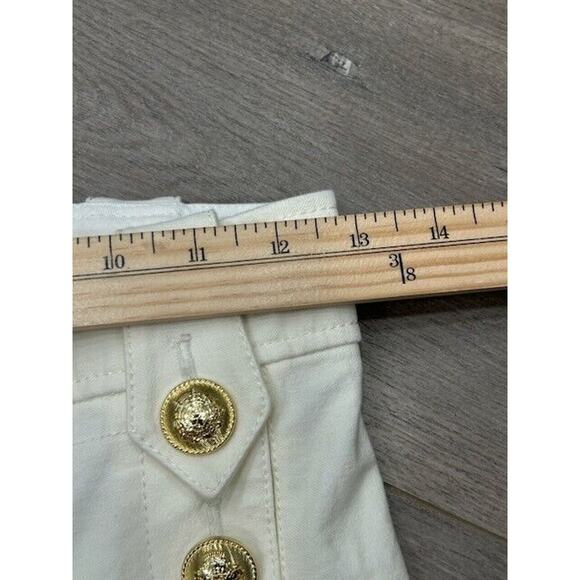 Derek Lam 10 Crosby Womens Gold Button Robertson Flared Pants White Size 0 NWT - Picture 11 of 13